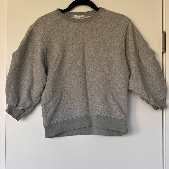 Agolde heathered grey Thora Sweatshirt - Picture 1 of 7